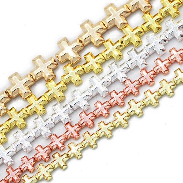 

other rose gold silvers 6/8/10mm cross jesus hematite natural stone spacer loose beads for jewelry making diy bracelets accessories