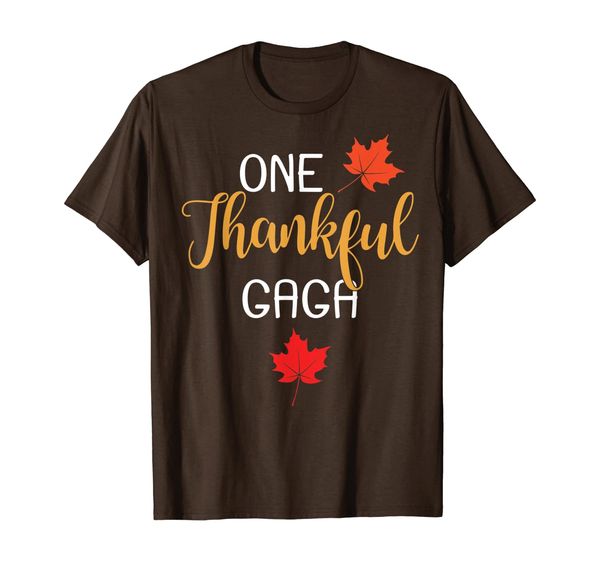 

One Thankful Gaga Thanksgiving Day Family Matching Gift T-Shirt, White;black