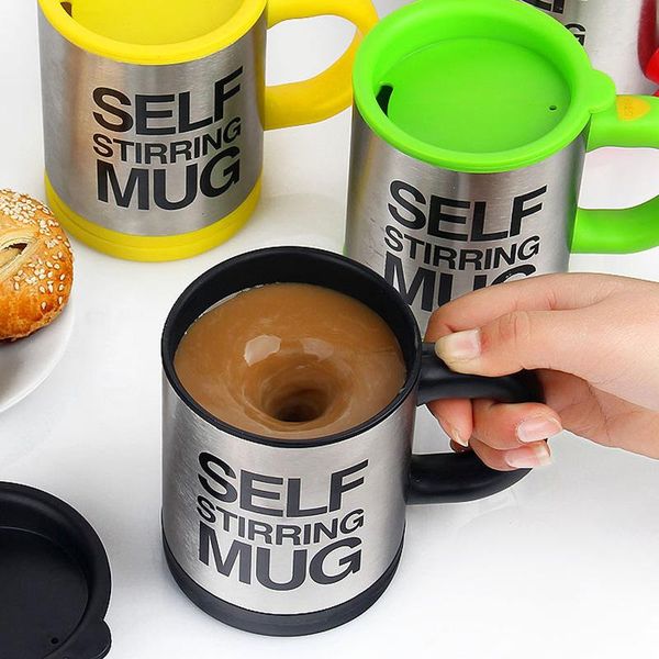 

automatic electric lazy self stirring mug coffee milk mixing stainless steel mugs