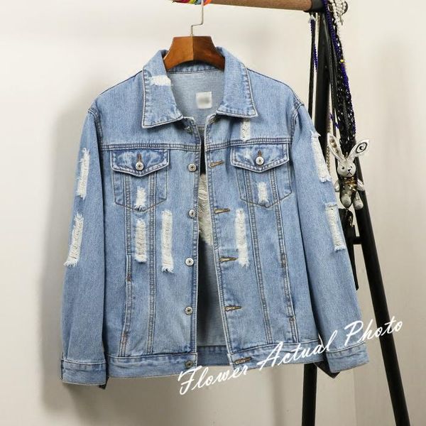 

women's jackets spring and autumn bf wind cowboy female short section loose long sleeves large size denim jacket, Black;brown