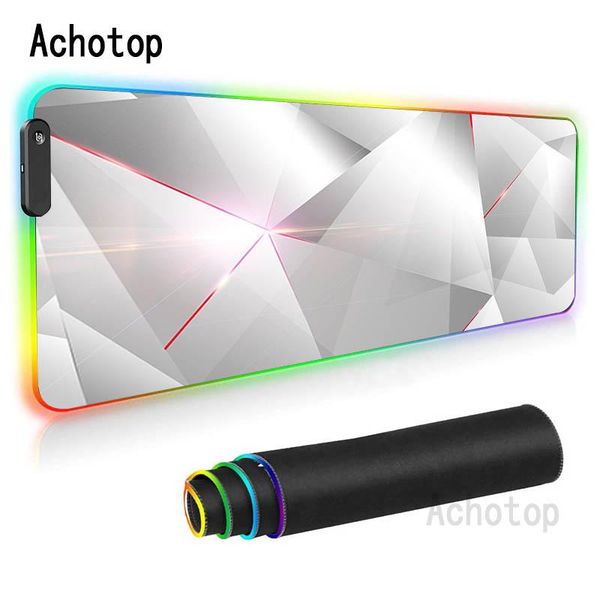 

mouse pads & wrist rests black and white led light gaming pad rgb large keyboard cover rubber base computer carpet desk mat pc game