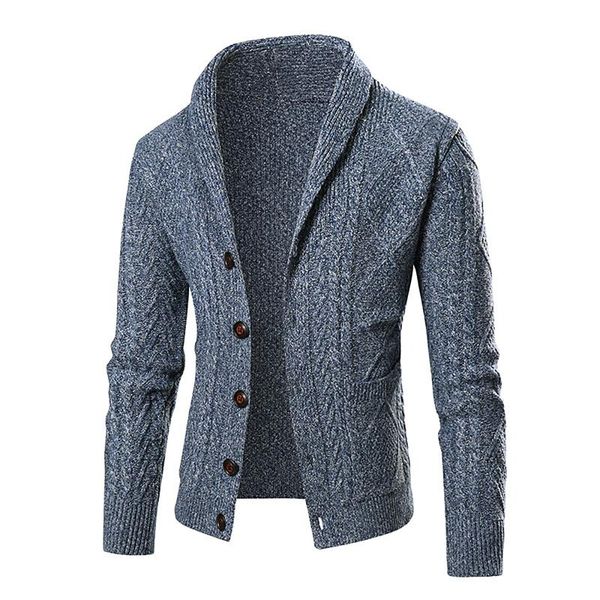 

men's sweaters 2021 autumn lapel wool knit jackets simple casual single-breasted sweater cardigan solid male brand clothes, White;black