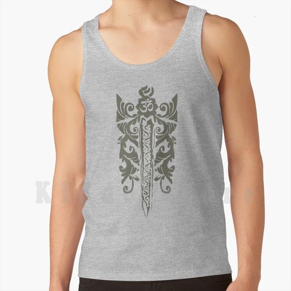 

sword of truth tank vest 100% cotton om sanskrit, White;black