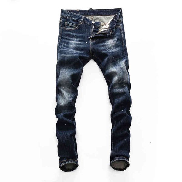 

men's jeans dsqsabcd 2 dsq brand jeans european style pants men slim denim trousers zipper pencil pants for men 8253 0hre, Blue