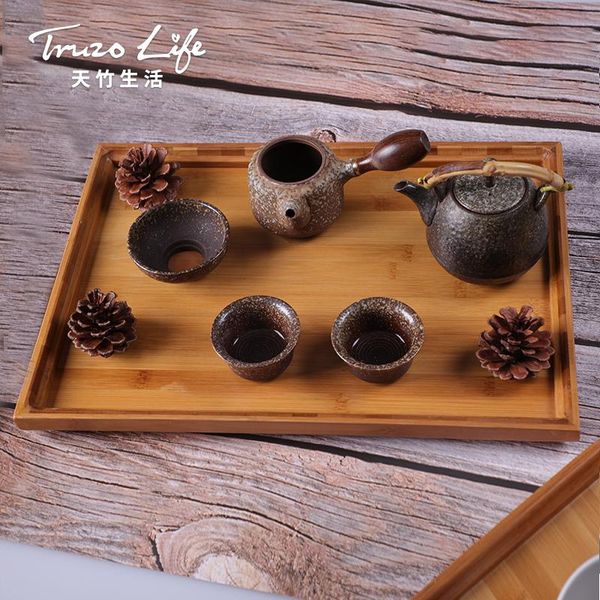 

dishes & plates bamboo bread tray rectangular wooden solid wood plate creative japanese tea cup and water