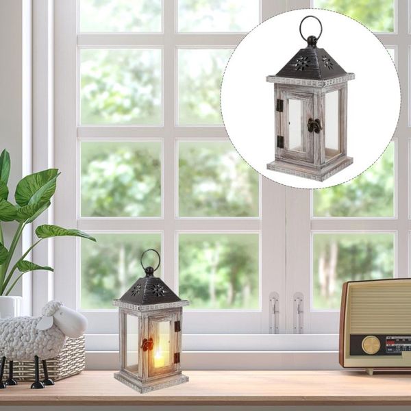 

candle holders 1pc nordic style holder wooden wind lantern stand desk lamp