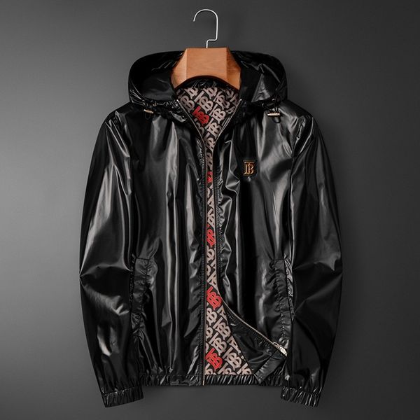 

men's wear men's 2021 large size running pu jacket hooded national move, Black