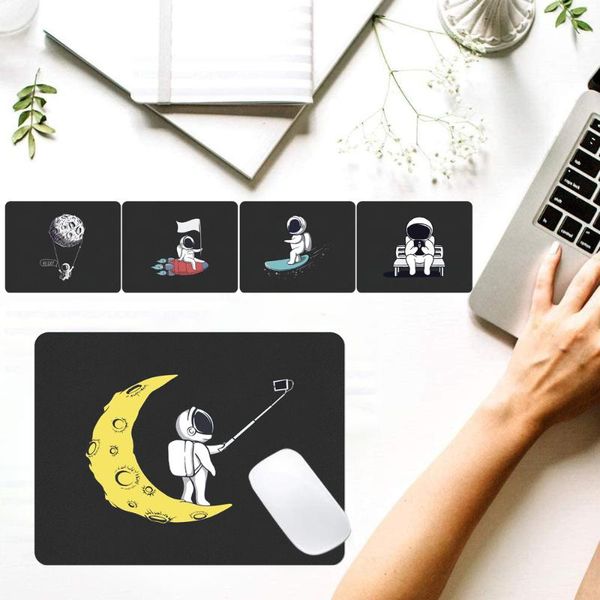 

mouse pads & wrist rests 25x21cm gaming pad astronaut cartoon computer mouse-pad anti-slip gamer pu leather lapmat