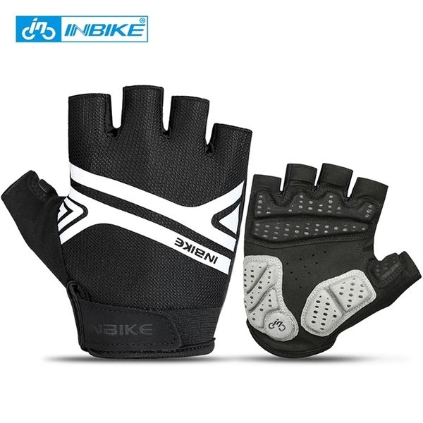 

inbike shockproof cycling gloves anti-slip half finger mtb bike summer men women breathable outdoor sport bicycle 211214, Blue;gray