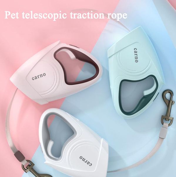 

dog collars & leashes 5m led shining leash pet automatic retractable for large dogs puppy walking running leads small medium