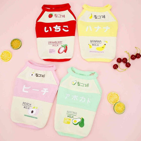 

cat cloth pet dog skirt spring and summer 21 fruit t-shirt