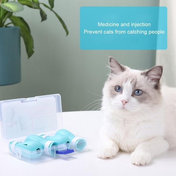

cat costumes 4pcs pet injection bathing scratch-proof silicone anti-grab glove bath scratches foot cover feeding