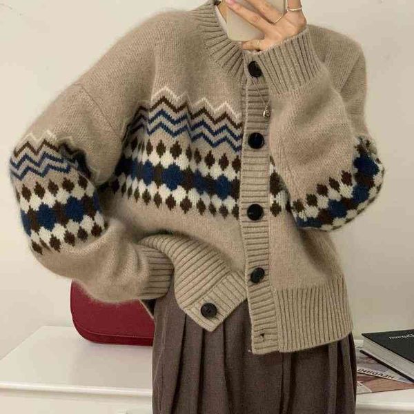 

women's sweaters casual vintage woman cardigan loose mesh cardigans women's sweaters winter button long sleeve knits stripe zszz, White;black