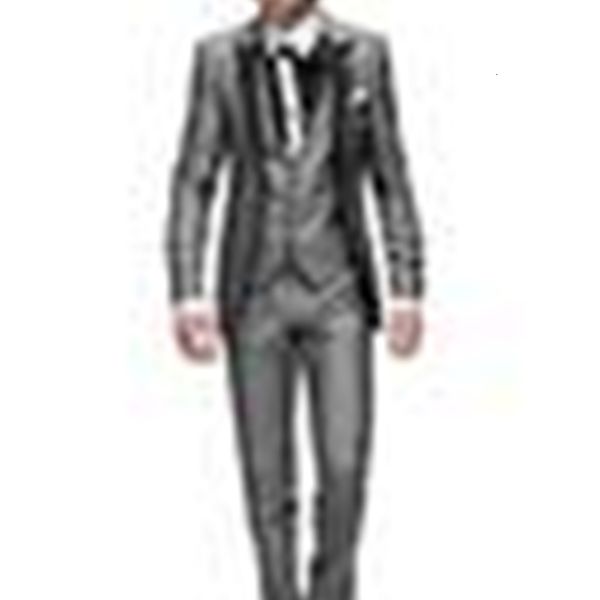

men's suits & blazers custom made groom tuxedos light grey peak black lapel man groomsman men wedding prom/form/bridegroom(jacket+, White;black