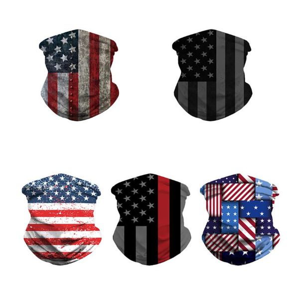 

scarves promotion multifunctional magic custom logo fashion polyester seamless camouflage tube bandana star-spangled banner neck gaiter, Blue;gray