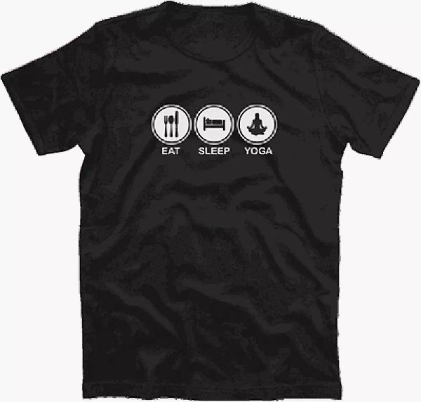 

eat sleep yoga meditation t-shirt s-xxxl, White;black