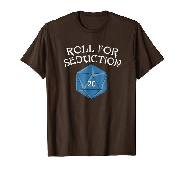 

roll for seduction d20 dice t-shirt, White;black