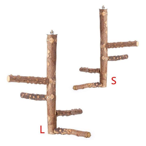 

other bird supplies small medium parrots perch wood stand chew bite toy birds swing bell activity support holder