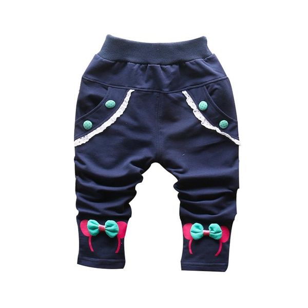 

trousers 2021 spring baby pants cotton cute cartoon bow girls 1 piece 0-3 year casual for, Blue