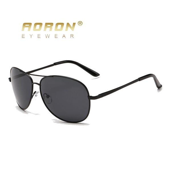 

sunglasses aoron men polarized retro classic pilot glasses brand leisure uv400 protection metal frame driving goggoles, White;black