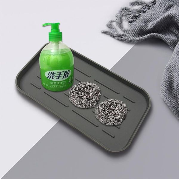 

kitchen storage & organization home hollow drain tray bar silicone outflow pad drying mat dish thick counter deep grooves dry dining trays