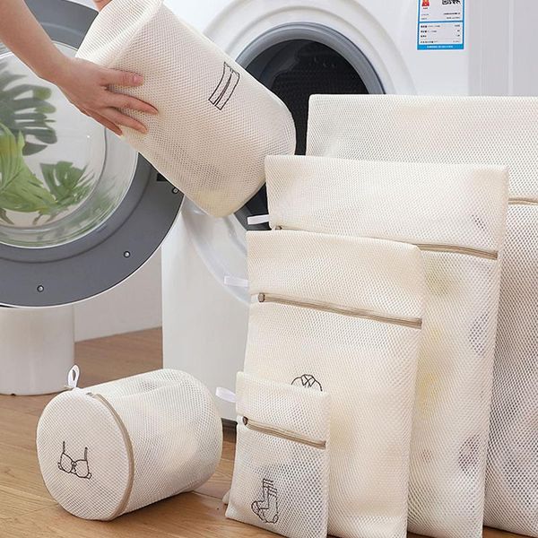 

4pcs/6pcs mesh laundry bag dirty clothes underwear bra socks wash basket for washing machine clothing protective organizer bags