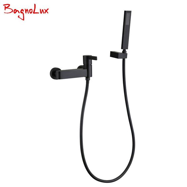 

vidric wholesale patent design unique shape mablack or silver chrome wall mounted bathtub faucet with hand shower bathroom sets