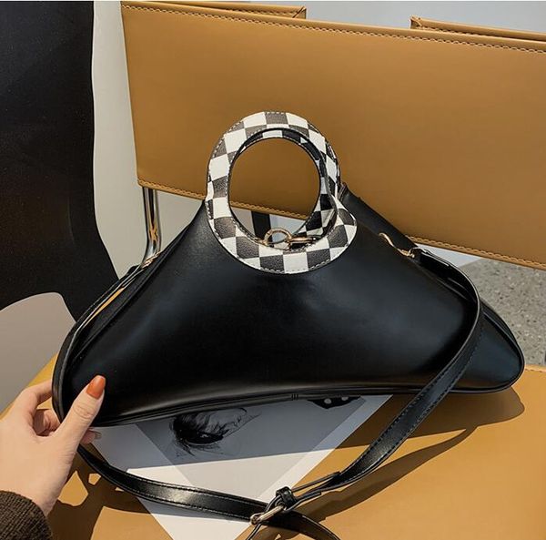 

wholesale factory ladies leathers shoulder bag simple personality geometric fashion handbag retro solid color leather handbags street trend