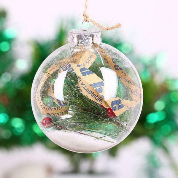 

party decoration christmas tress decorations ball 6cm 8cm 10cm transparent open plastic clear bauble ornament gift present box