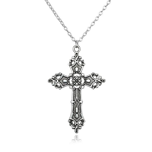 Vuntage Christ Barock Kreuz Anhänger Halskette Bohemian Style mit Kette für Geschenk