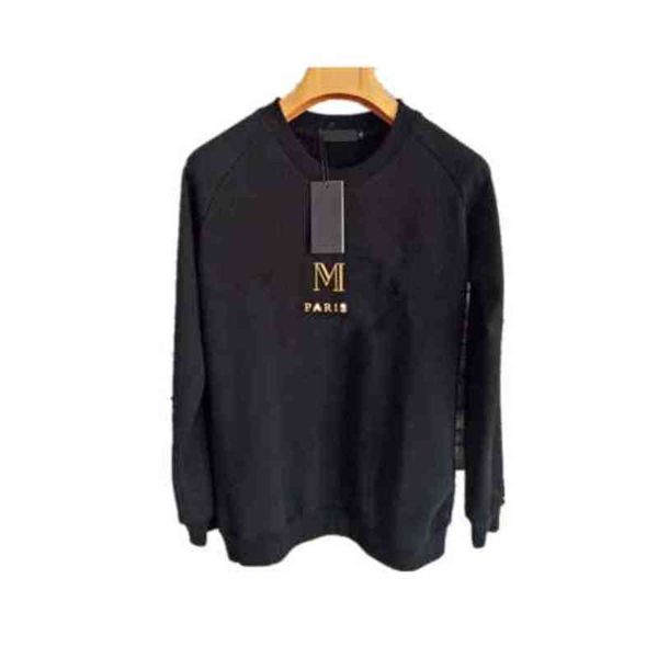 

men's designer pure cotton hoodie casual pullover long sleeve brand loose women's sweater couple sweater, Black