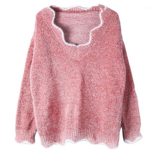 

women's sweaters women winter autumn warm v-neck knitted sweater casual long sleeve pullover, White;black