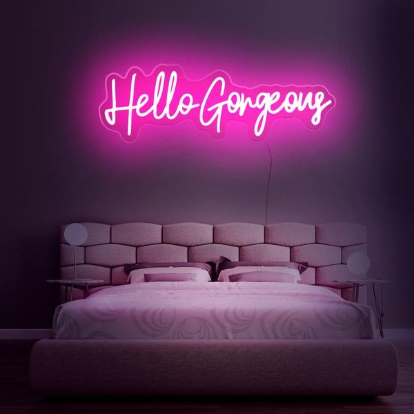 

other lighting bulbs & tubes hello gorgeous led neon sign for room bedroom decor wall decoration with dimminng plug powered