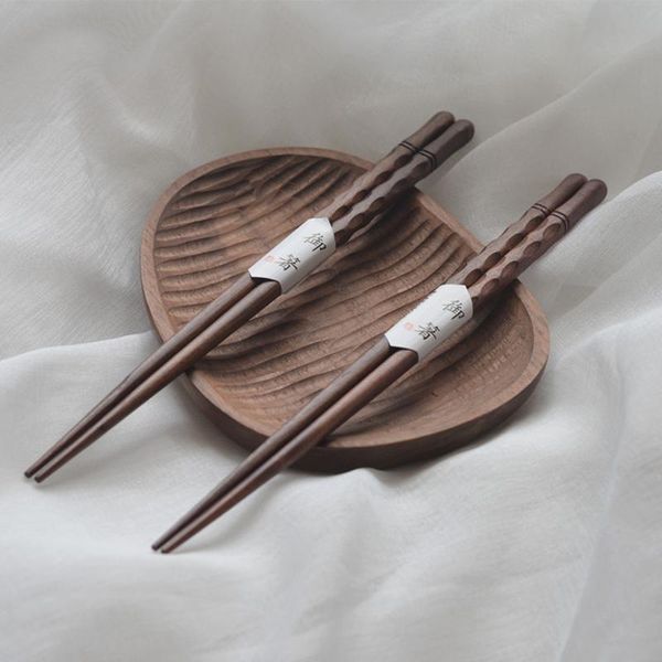 

black walnut meal chopsticks creative japanese tortoisesha tangent household gift wooden wholesale