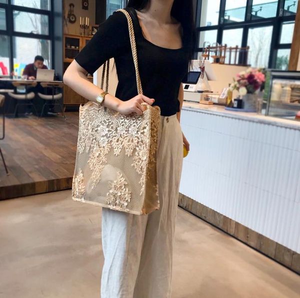 

cross body female 2021 summer lace portable shopping bag retro embroidery shoulder bags