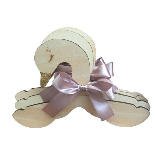 

wooden hanger swan, silk bow, racks for children's clothes, scandinavian style, creative hangers, decorative hooks 1pc hangers &