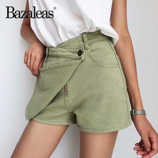 

skirts bazaleas streetwear side single button women short skirt fashion green mini harajuku cotton bottoms, Black