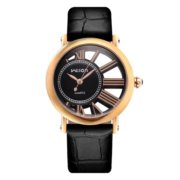 

watch hollow roman quartz waterproof young men's and women's fashion couple, Slivery;brown