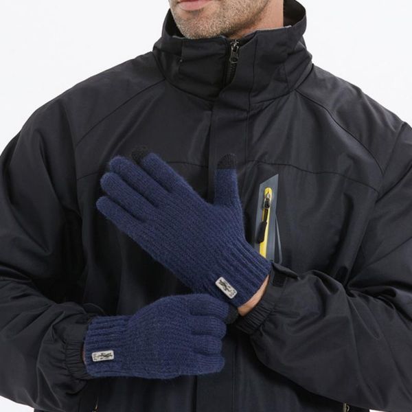 

cycling gloves winter knit touchscreen warm elastic anti-slip for working driving outdoor 2021, Black