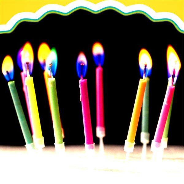 

creative happy birthday candle 6pcs party festival colorful flames candles