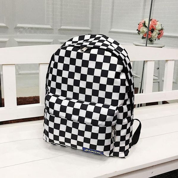 

backpack plaid nylon female travel daypack lapbook schoolbags feminina school casual rucksack women bag