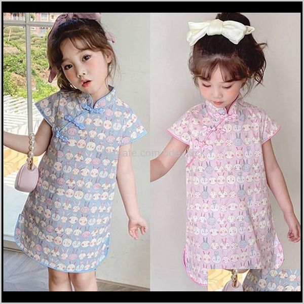 Abiti Abbigliamento Bambino, Bambini Maternitàestate Cheongsam Abito Donna Baby Retro Tang Suit Stile cinese Hanfu Casual Carino Comodo Morbido C