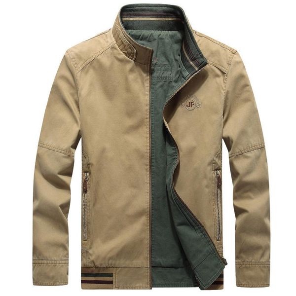 

men's jackets brand jacket men windbreaker double-sided man coat pure cotton military autumn outwear jaqueta masculina 4xl, Black;brown