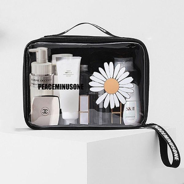

daisy makeup bag transparent pvc cosmetic female portable waterproof toiletry storage make up organizer bags & cases