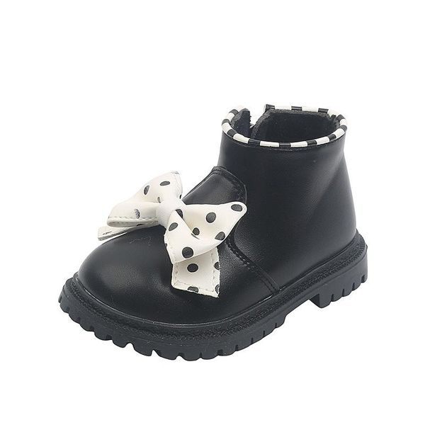 

boots korean version of the bowknot baby winter girls' short soft-soled children' toddler boot girls, Black;grey