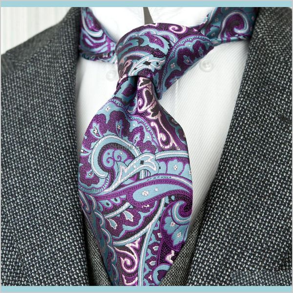 

neck fashion accessories f2 multicolor light blue fuchsia red abstract paisley floral mens ties neckties 100percent silk jacquard wove, Blue;purple