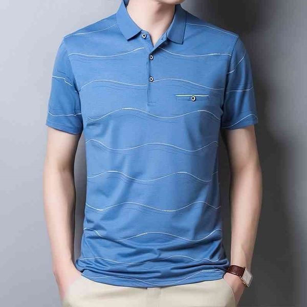 

ymwmhu new arrival men polo shirt wave striped fashion short sleeve shirt summer cool streetwear slim fit male polo shirt 210401, White;black