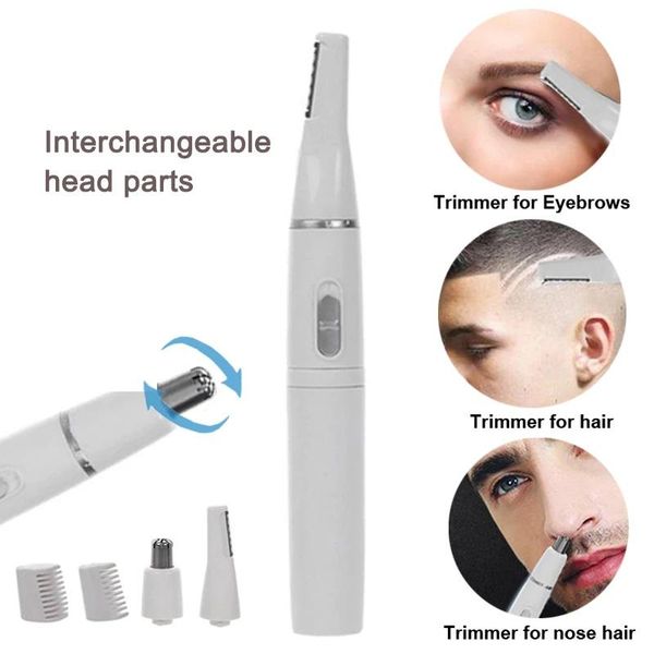 

electric nose & ear trimmers 2 in 1 multipurpose portable facial privacy hair razor eyebrow scraper cleaning trimmer epilator