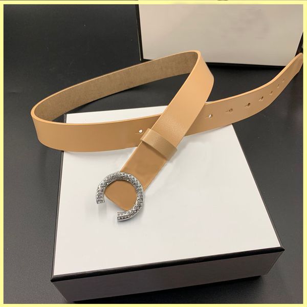 

genuine leather belt womens designer belts silver c buckle mens belts luxury diamond waistband cintura ceinture width 3.0, Black;brown