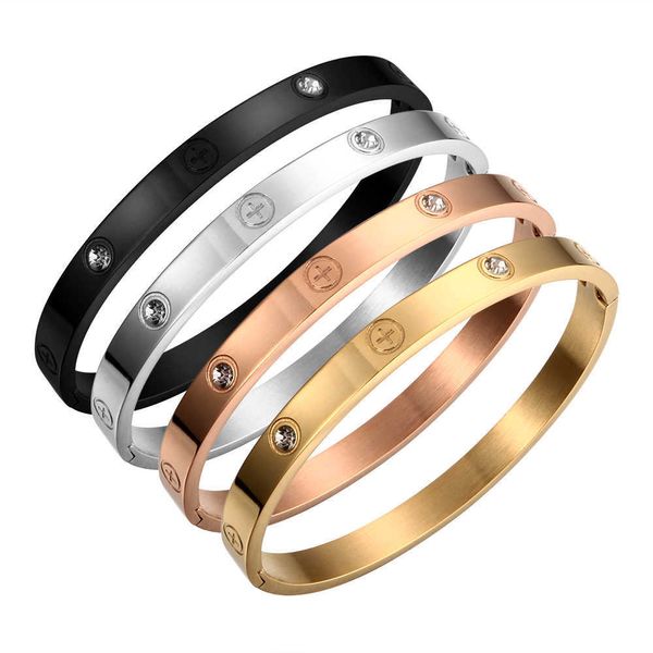 MSX Fashion Nail Bracelets Femme Vintage Zircon Cross Bangle Bancle Braclet Женская повязка из нержавеющей стали Браслеты для женщин Q0719